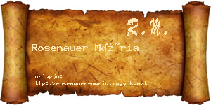 Rosenauer Mária névjegykártya